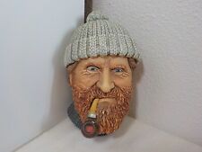 VINTAGE BOSSONS ENGLAND CHALK WARE HEAD FISHERMAN 1990 picture