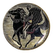 UNIQUE Horse And Dark Knight Rider Plaque Button Tag From Yugoslavia VTG  508 picture