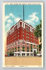 Hickory NC-North Carolina, Hotel Hickory, Tower WHKY Vintage Souvenir Postcard picture