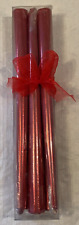 Set 6 , 12 Inch Red Glitter Taper Candles Sealed New TJX Christmas Anytime picture