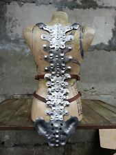 Medieval 18ga Blackened spine cosplay armor for larp clothing, metal outfit picture