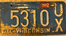 Vintage 1978 RARE Special UX license plate 5310 single Wisconsin picture