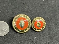 Crown & Crest Lion Brass Button Eisen Brass Red Button Custom 20mm & 15.5mm picture