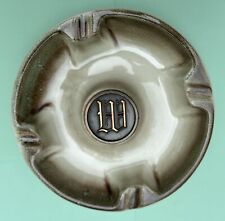 Vintage Roseville Pottery Hyde Park Ashtray  No 1900 Green W Monogram USA MCM picture