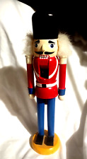 VTG Nutcracker Toy Painted Wood Wooden Red Coat Soldier 10