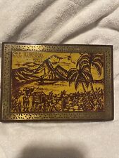 Vintage St. Lucia W.I. Wooden Hanging Plaque 5x7 Inch Fast  picture