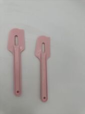 Tupperware Paddle Scraper Gadget Spatula Vintage Style Pink Set of 2 New Pink picture