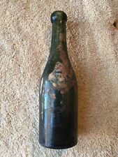 Vintage Late 1700’s Early 1800’s France Small Champagne Bottle Flown Glass picture