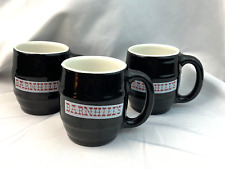 Hall Barrel BARNHILL'S Mugs #536 Black Stoneware Heavy USA Lot of 3 picture