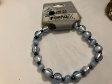 VINTAGE ESTATE  sterling silver blue bead bracelet picture