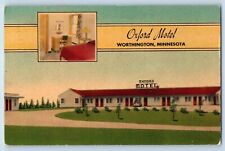 Worthington Minnesota Postcard Oxford Motel Exterior Building View c1957 Vintage picture