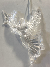 Vintage Acrylic Flying Angel With North Star Christmas Ornament 5” Rare picture