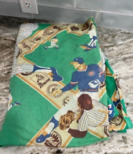 Vintage Twin Size Baseball Teams Fitted Sheet 1980's picture
