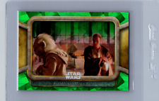 2024 Topps Chrome Star Wars Sapphire #94 At Odds With Master Yoda GREEN /99 SP picture