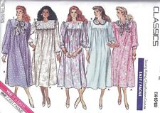 Vintage Women's Long Loose Fit Flowing Dress Sewing Pattern UNCUT 1980's picture