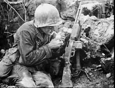 WW2 Photo WWII USGI Smoke Break Okinawa May 1945 BAR Rifle World War Two  / 1239 picture