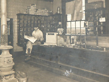 Vtg Photograph c. 1910s Mechanic Repair Shop Train Car Parts Work Shop Railroad picture
