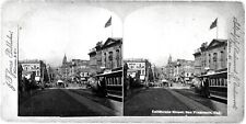 c.1883 SAN FRANCISCO CALIFORNIA STREET SCENE~CABLE CAR&ADELPHI THEATRE~NEGATIVE picture