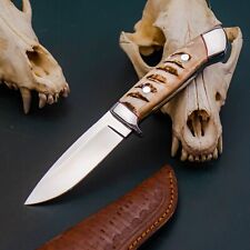 8.4'' WILD BLADES MILITARY CAMPING HANDMADE ANTLER LOVELESS CHUTE SURVIVAL KNIFE picture