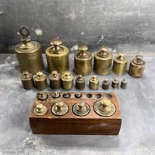 Huge Set Of 23 Weight Antique Bronze Or Brass For Scale. Flea Market picture