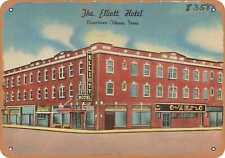 Metal Sign - Texas Postcard - The Elliott Hotel, Downtown Odessa, Texas . picture