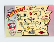 Postcard Greetings from Arkansas Map Nickname Bear State Arkansas USA picture
