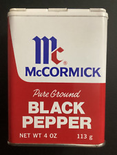 Vintage 1979 McCormick Tin Black Pepper 4oz Tin Empty picture
