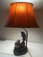 Vintage Swimming Trout Table Lamp. Preowned. Good condition, missing finial picture