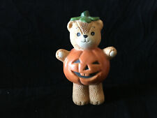 Lucy & Me Halloween Bear Jack O' Lantern Pumpkin Enesco Lucy Rigg Vintage 1984  picture