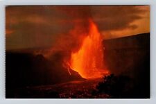 Hilo HI-Hawaii, Kilauea Iki, Volcano Erupting, Antique Vintage Souvenir Postcard picture