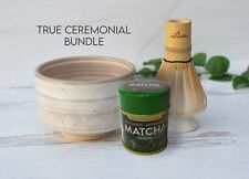 4Pcs Japanese Matcha Tea Set: Bowl, Bamboo Whisk, Holder, Ceremonial Matcha 30g picture