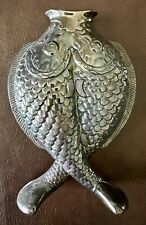 Christofle France - Vintage Deux Poissons Silver Plated Two Fish Bud Vase 5 5/8