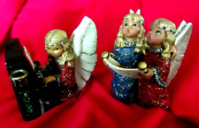 CHARMING ENESCO PARASTONE MUSICAL ANGEL CANDLEHOLDERS--1996--LOT OF 2 picture