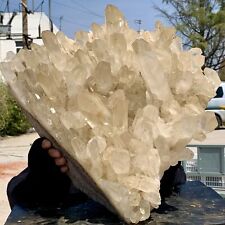 35.59LB Natural Large Himalayan quartz cluster white crystal ore Earth specimen picture
