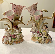 Vintage Ardalt Japan Handpainted Lenwile China Pair of Porcelain Vases # 6778 picture