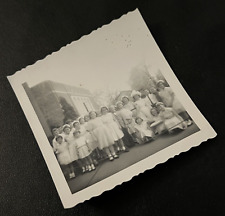 Vintage Class Photo 1962 Black and White Girls Boys Teacher Outside picture