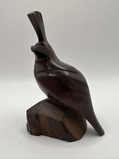 Vintage Hand Carved Ironwood Quail Bird Sculpture 4