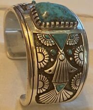 Navajo Michael Perry Bracelet & Buckle Set Lone Mountain Turquoise Masterpiece picture