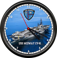 USS Midway CVN 41 US Navy Veteran US Navy Military Ship Sign Wall Clock picture
