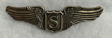 USAAF WW2 Service Pilot Wings 3 inch Sterling LGB Pinback picture