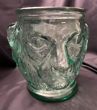 Antique Large LION'S HEAD Green Glass General Store Candy/Pickle Jar - c. 1900 picture