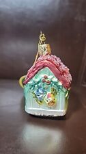 INGE-GLAS  Germany Mercury Glass CHRISTMAS ORNAMENT BIRDCAGE HOUSE picture