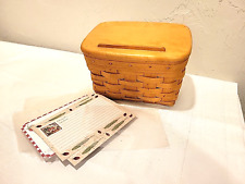Longaberger 1996 Recipe Basket with Plastic Protector & Wood Lid + picture