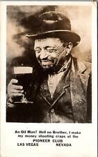 RPPC Postcard Man Drinking Pioneer Club Las Vegas Nevada NV  picture
