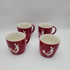 Starbucks Lot of 4  Red Holiday Bird Partridge Coffee Mug Cup  2011 picture