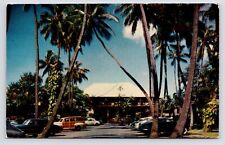 c1950~Halekulani Hotel~Waikiki Beach~Honolulu Hawaii~VTG Postcard picture