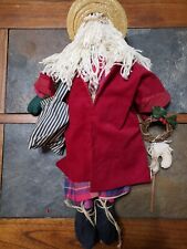 Vintage Santa Claus, Red Jacket, Hat, Wreath, Horse, Bag - 22