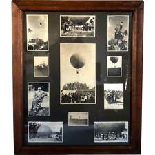 1908 Antique 11 Sepia, Black & White Photographs, Helium Hot Air Balloons Army picture