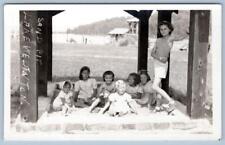 RPPC CHILDREN PLAYING IN SAND PIT LAKE WEDINGTON? ARKANSAS REAL PHOTO POSTCARD picture