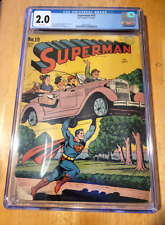 SUPERMAN #19 *CGC 2.0 WHITE PAGES 1942*  GOLDEN AGE SUPERMAN CLASSIC COVER picture